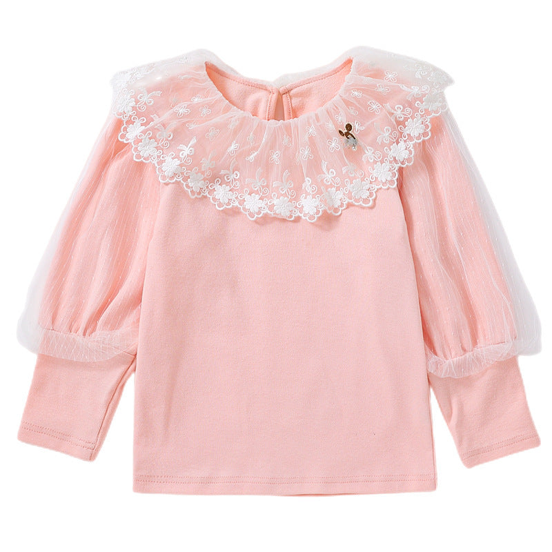 Mädchen Bluse mit voluminösem Tüllkragen EB
