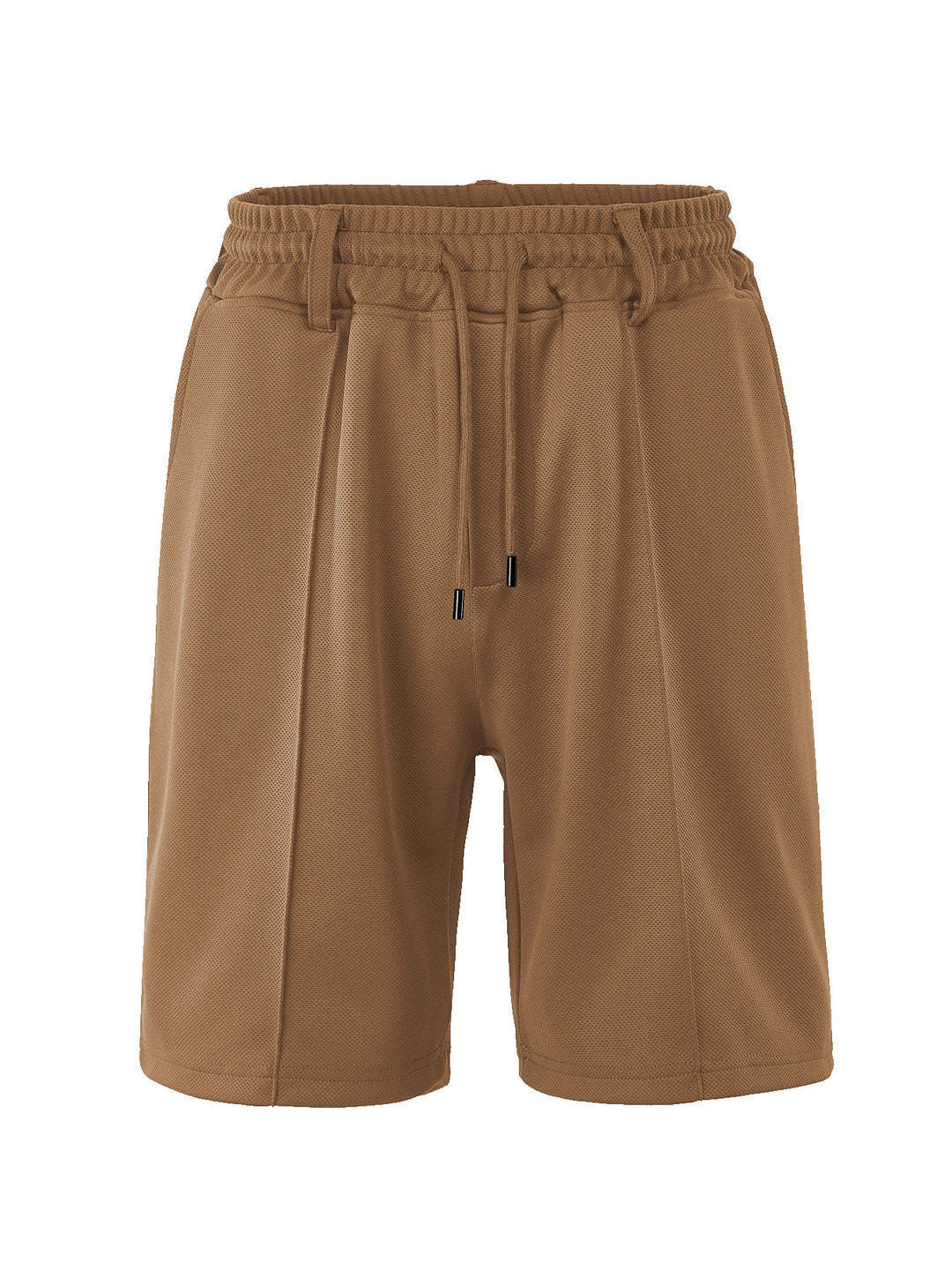 Herren nan technische Netzstruktur-Shorts mit Bügelfalte, Gürtelschlaufen und elastischem Kordelbund EB