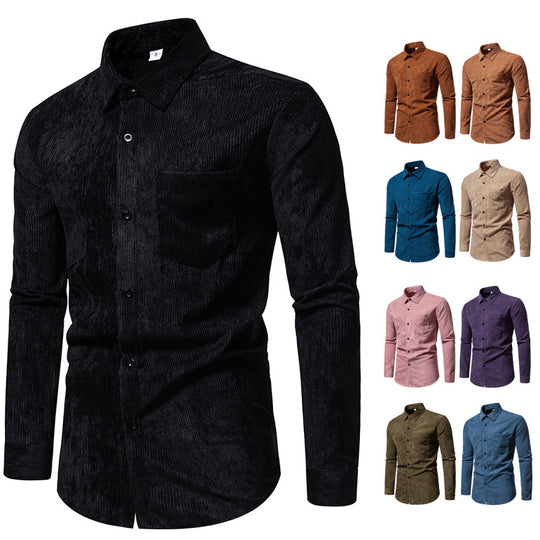 Herren Hemd aus hochwertigem Cord mit klassischem Schnitt und praktischen Brusttaschen EB