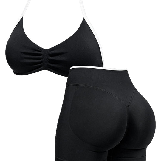 Damen Sportliches Crop-Top und Shorts-Set EB
