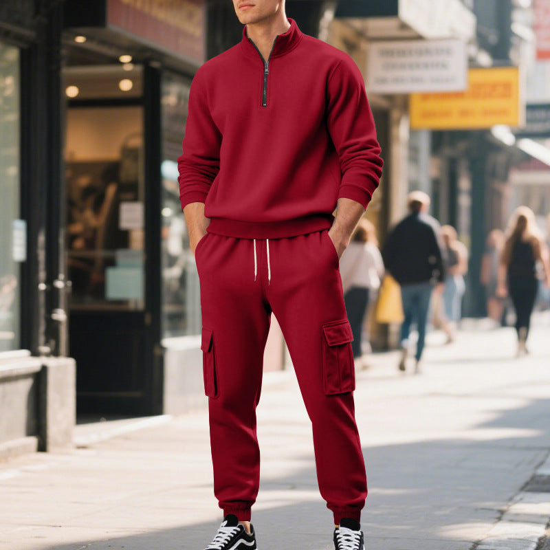Herren nan Utility-Cargo-Jogginghose mit verstärkten Klappentaschen und elastischem Kordelzugbund EB