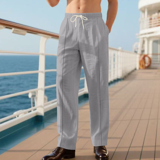 Herren elegante Reisehose mit verstellbarem Kordelzug und atmungsaktivem Stoff EB