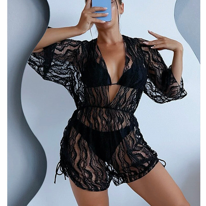 Damen Strand-Overall mit floralem Muster EB