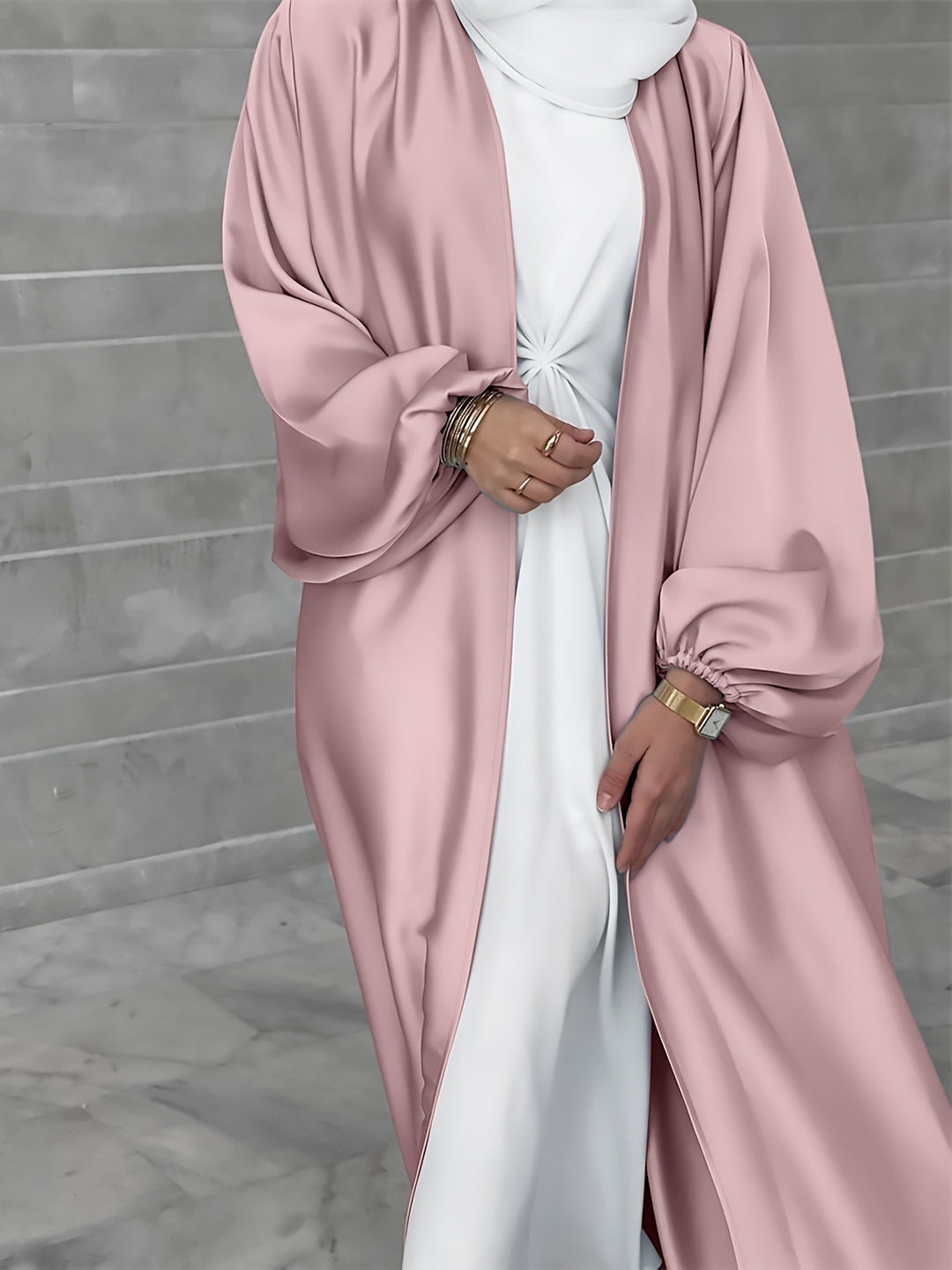 Damen eleganter Longcardigan aus fließendem Material mit weitem Schnitt EB