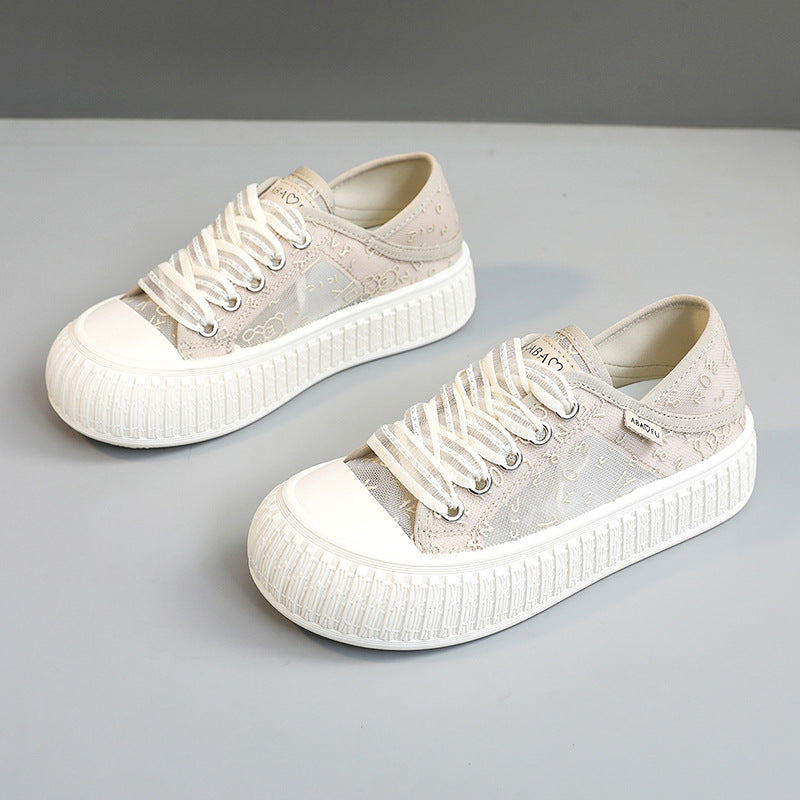 Damen modische Sneaker mit atmungsaktivem Obermaterial und elastischem Schnürsystem EB