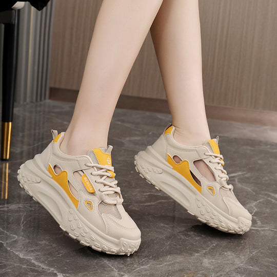 Damen Chunky Sneakers mit atmungsaktiver Oberstruktur und rutschfester Sohle EB