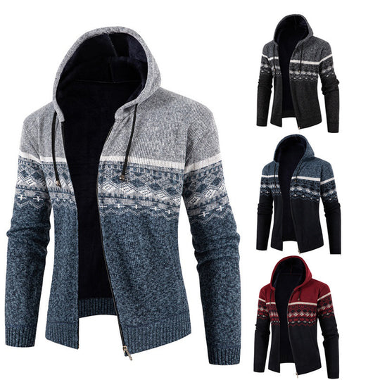 Herren Kapuzenpullover mit Norweger-Muster EB