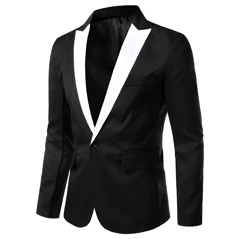 Herren eleganter Smoking-Blazer mit satinierter Kragenpartie EB