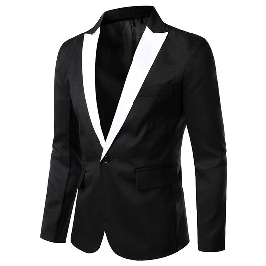 Herren eleganter Smoking-Blazer mit satinierter Kragenpartie EB