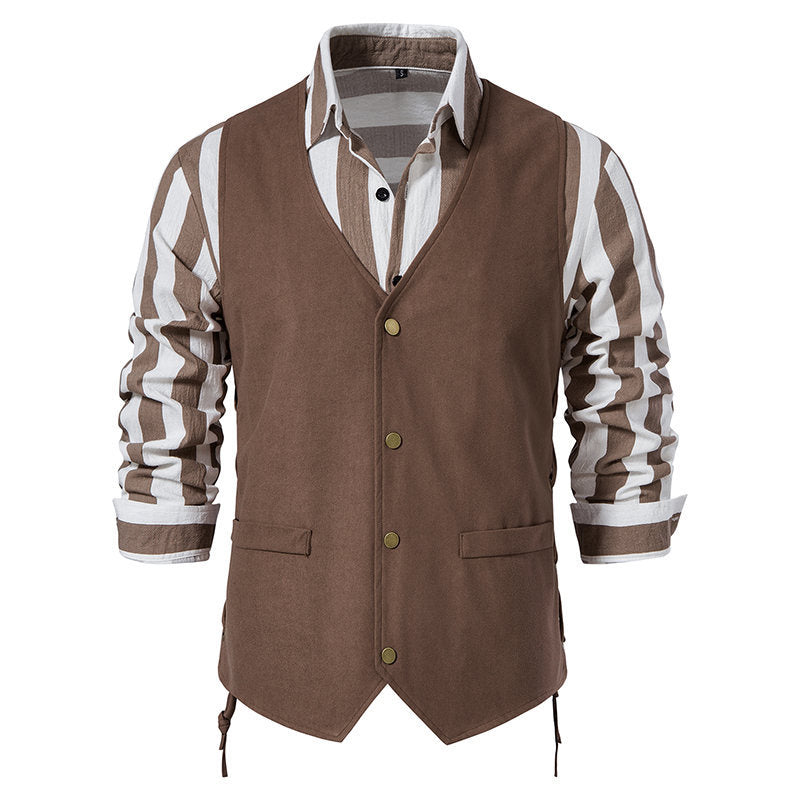 Herren elegante Weste mit feinem Stoff und praktischen Taschen EB