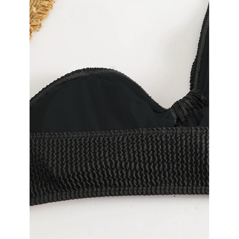 Damen Bikini-Set mit asymmetrischem Oberteil und femininer Rüschendetail EB