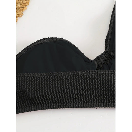Damen Bikini-Set mit asymmetrischem Oberteil und femininer Rüschendetail EB