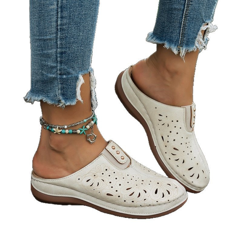 Damen Bequeme Clogs mit floralen Ausschnitten EB