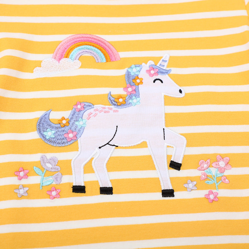 Mädchen T-Shirt mit verspieltem Einhorn-Motiv EB