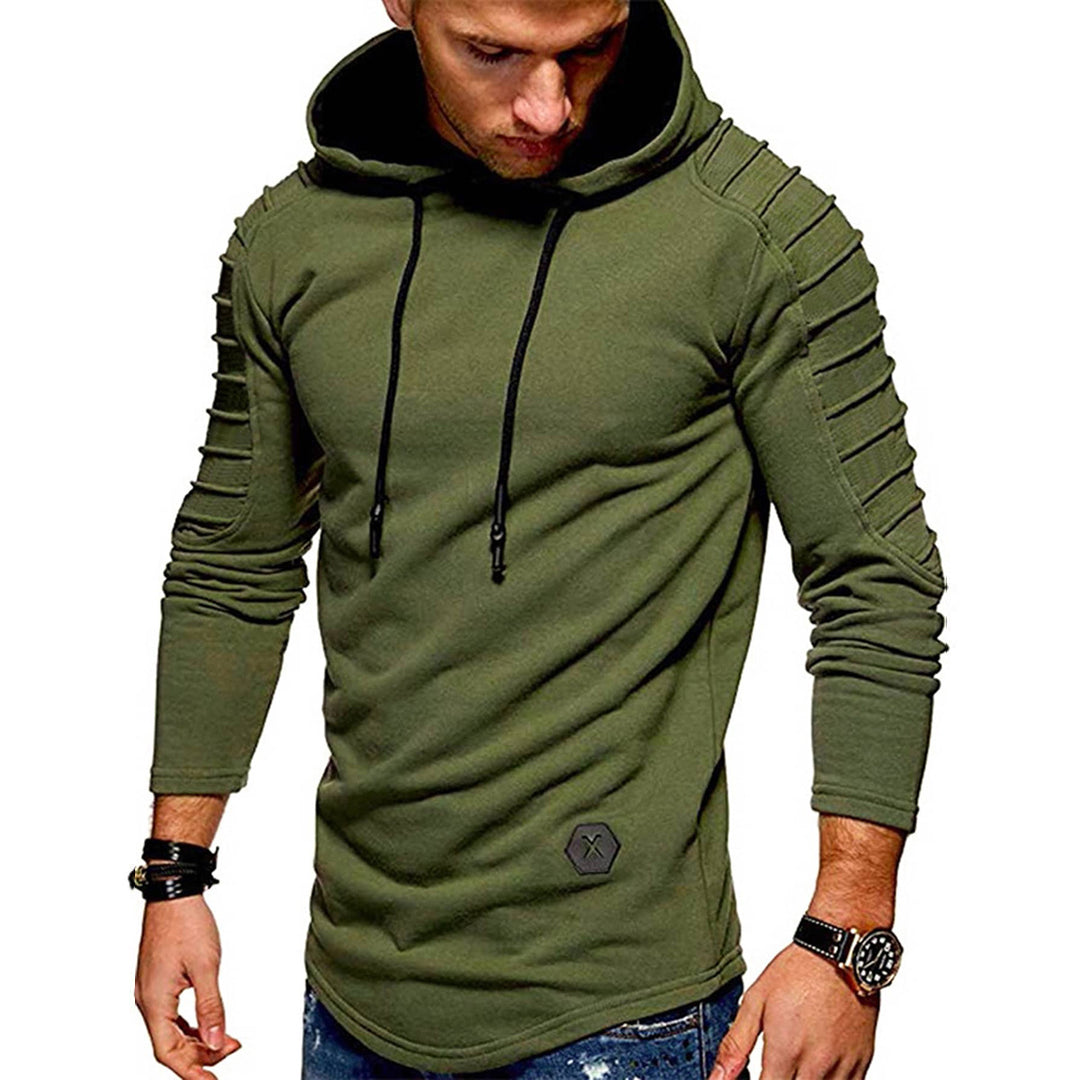 Herren Kapuzenpullover mit strukturierten Schultern und elastischen Bündchen EB