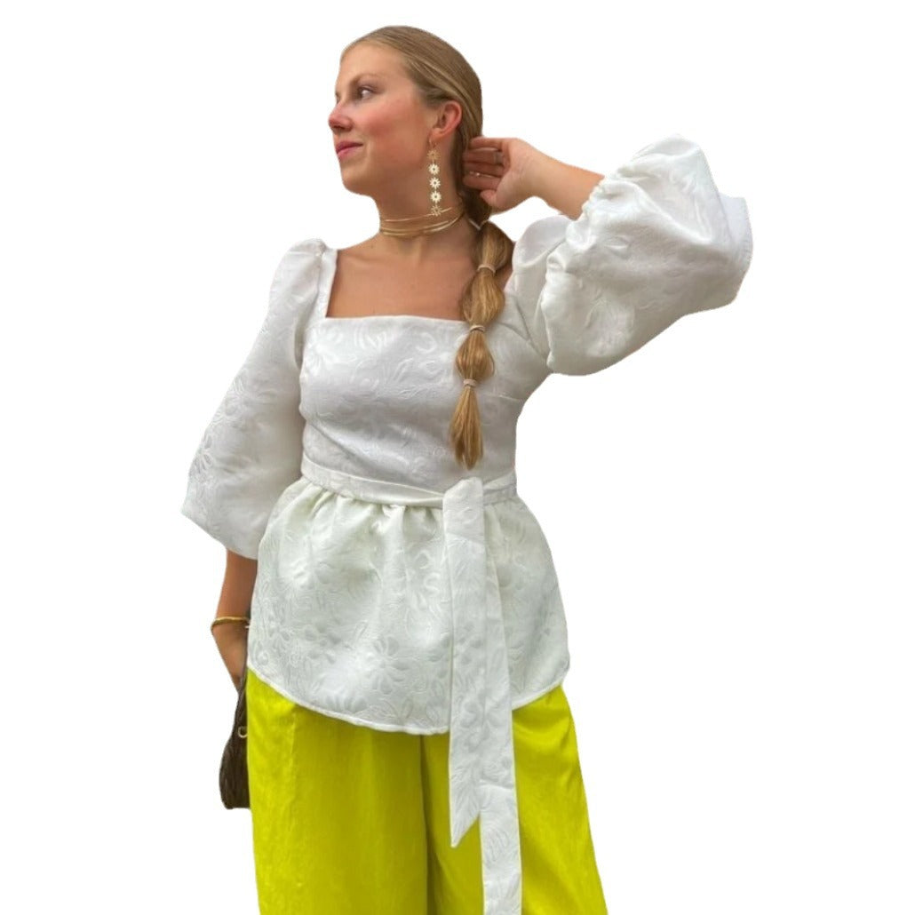 Damen Oberteil mit asymmetrischem Rückenausschnitt und Rüschendetails EB