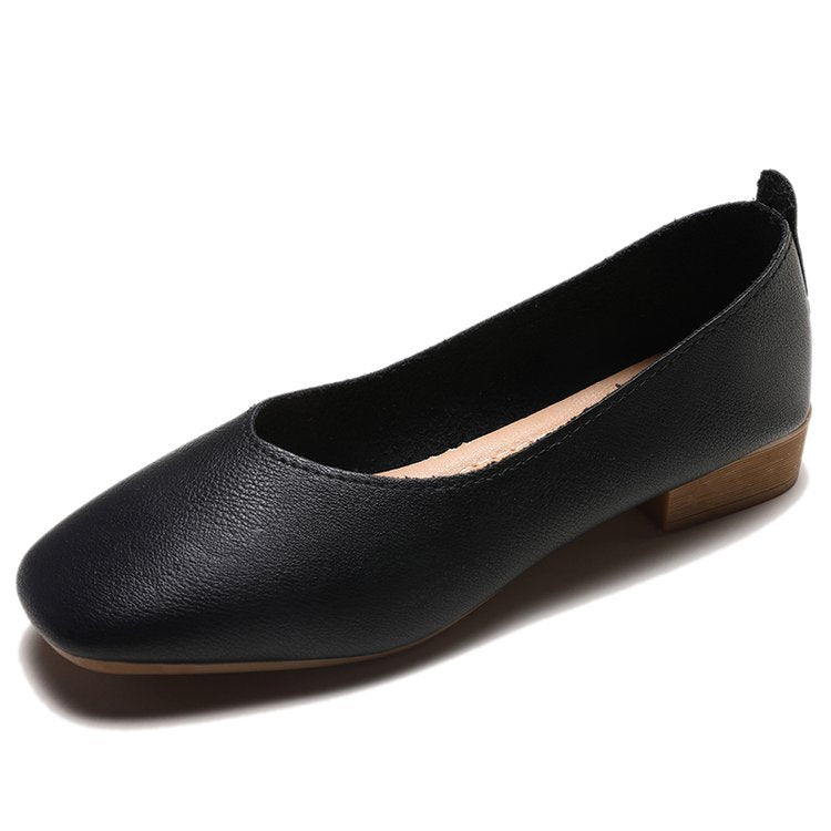 Damen elegante Ballerinas mit quadratischer Spitze und komfortablem Blockabsatz EB