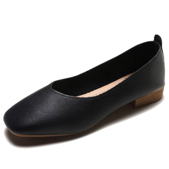 Damen elegante Ballerinas mit quadratischer Spitze und komfortablem Blockabsatz EB