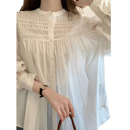 Damen bestickte Knopfleistenbluse EB