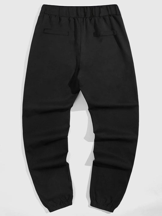 Herren Freizeit Jogginghose mit kontrastierenden Reißverschlusstaschen und elastischem Bund EB