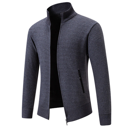 Herren leichte Strickjacke mit modernem Zipper und sportlichem Design EB