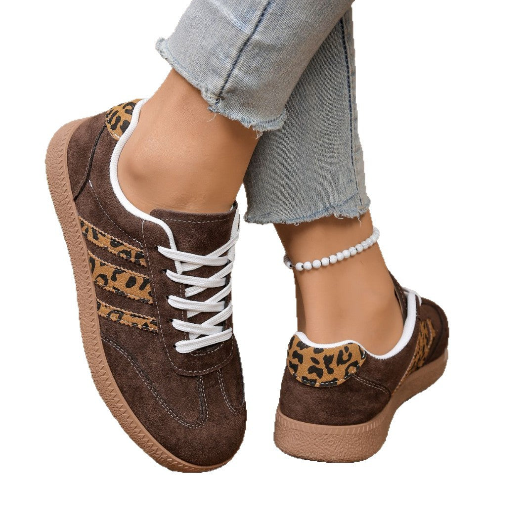 Damen Sneakers im modischen Leo-Design mit weicher Sohle EB