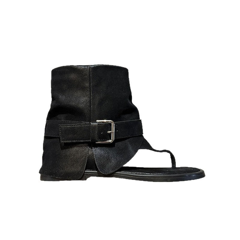 Damen modische Fersenlose Sandalen mit elastischem Knöchelriemen EB