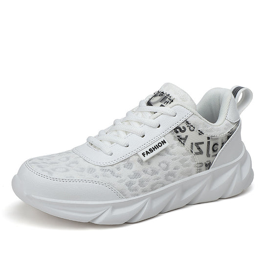 Damen Sportliche Sneaker mit trendigem Leopardenmuster und dämpfender Sohle EB