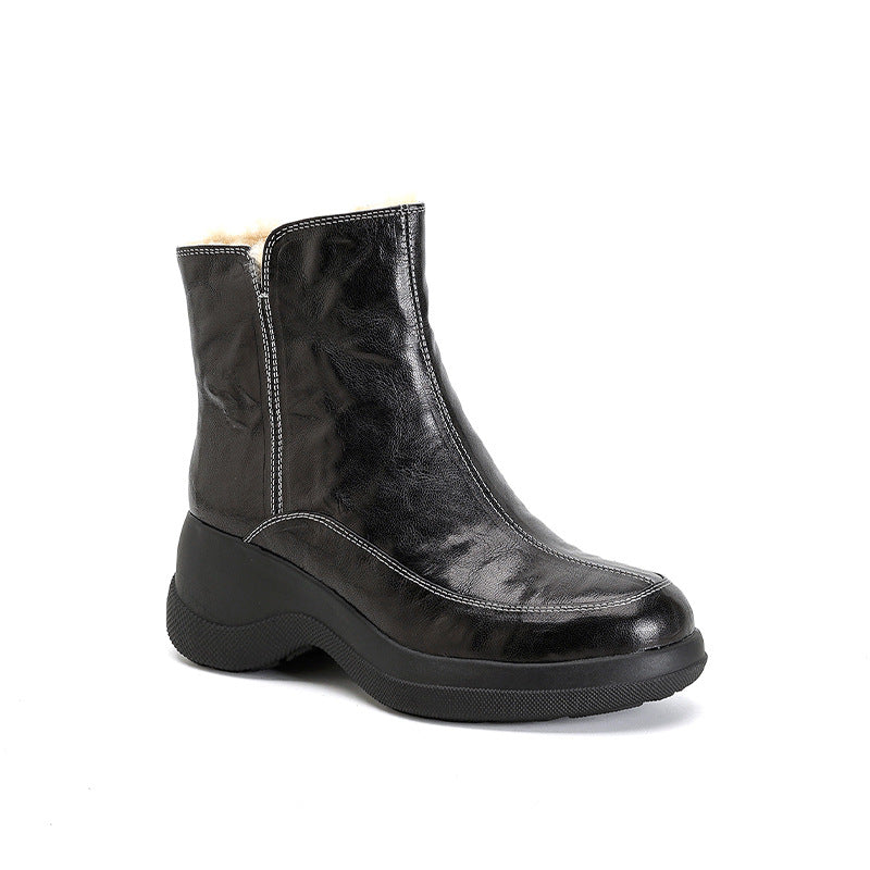 Damen modische Winterstiefel mit bequemer Innenpolsterung und rutschfester Sohle EB