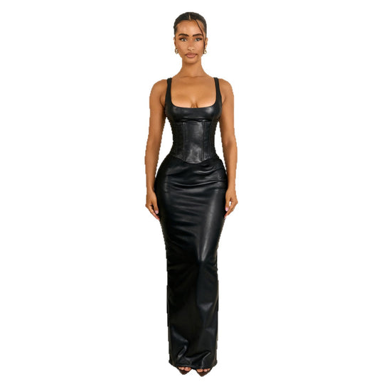 Damen Maxikleid mit tailliertem Schnitt und elegantem Korsett-Design EB