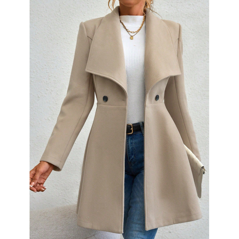 Damen schicke Übergangsjacke mit weitem Kragen EB