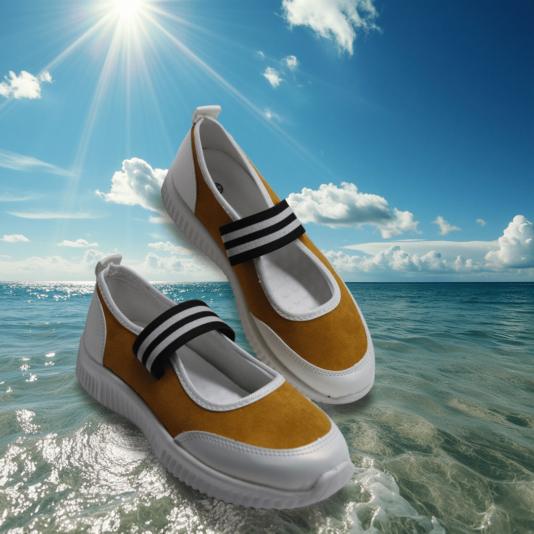 Damen Sportliche Freizeit-Schuhe mit elastischem Riemen EB