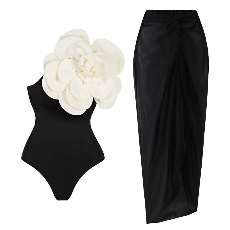 Damen Einteiliger Badeanzug mit einzigartigem Blumendesign EB