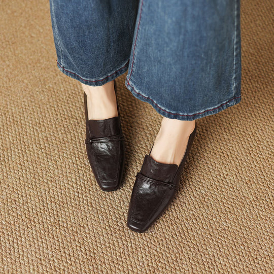 Damen elegante Mokassins mit modischem Riemen EB