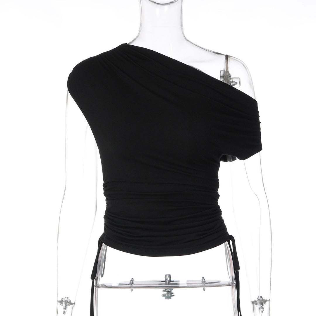 Damen Asymmetrisches Oberteil mit Rüschendetail und figurbetonter Passform EB