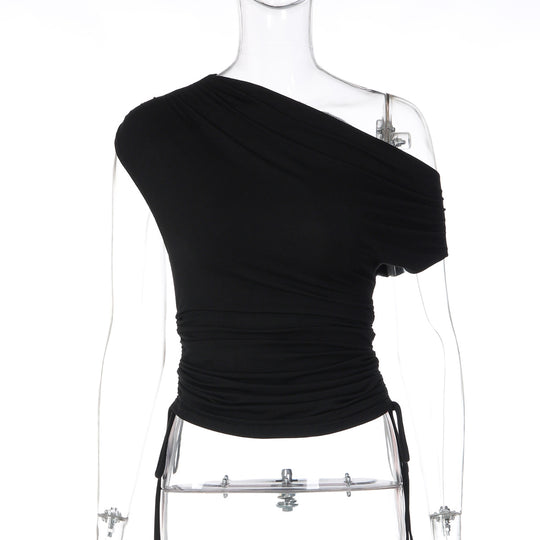 Damen Asymmetrisches Oberteil mit Rüschendetail und figurbetonter Passform EB