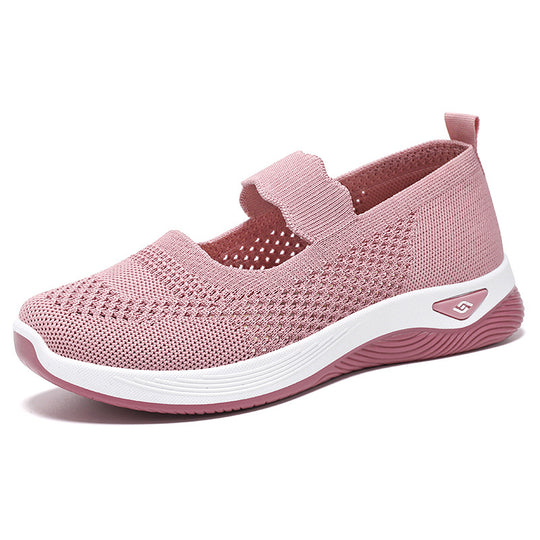 Damen Komfortable Freizeitschuhe mit elastischem Riemen und atmungsaktiver Netzstruktur EB