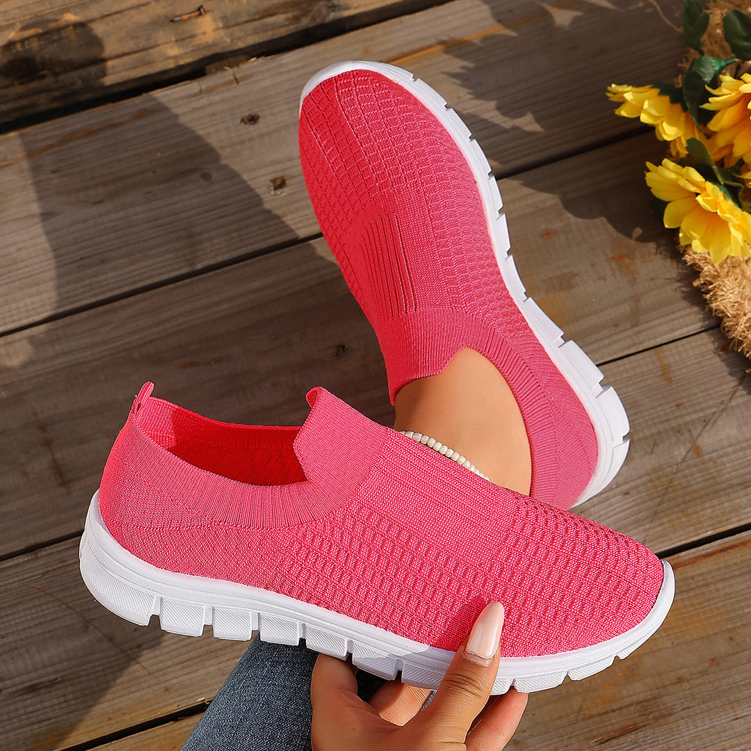 Damen Bequeme Slip-On Sneakers mit atmungsaktivem Obermaterial EB