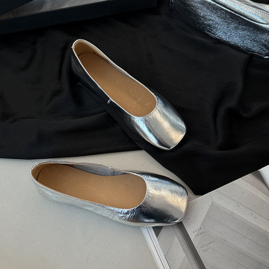 Damen Ballerinas aus hochwertigem Metallic-Leder mit komfortabler Innensohle EB