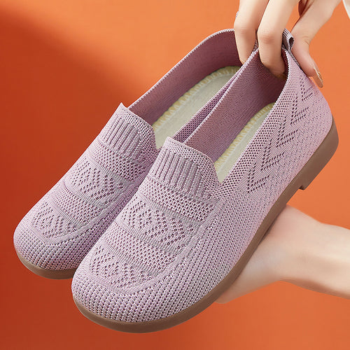 Damen Komfortable Strick-Slipper mit flexibler Sohle EB