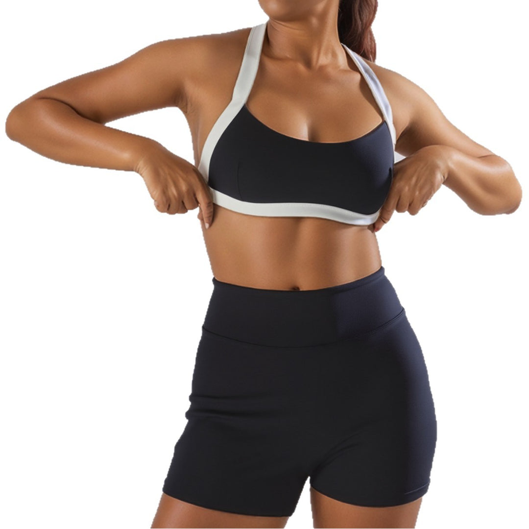Damen Sport-Bikini-Oberteil mit hoch geschnittenen Shorts EB
