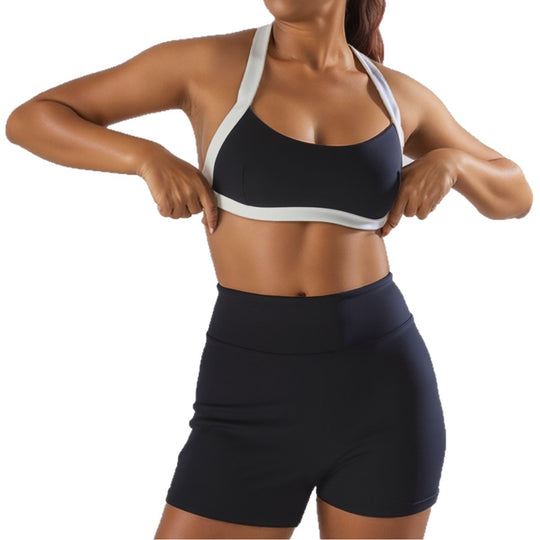Damen Sport-Bikini-Oberteil mit hoch geschnittenen Shorts EB
