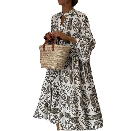 Damen Tunika-Kleid mit floralem Design und lockerer Passform EB