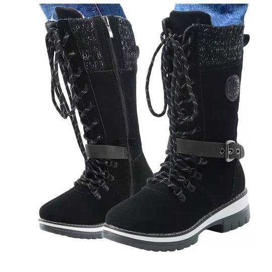 Damen robuste Winterstiefel mit hochschließendem Design und modischen Akzenten EB