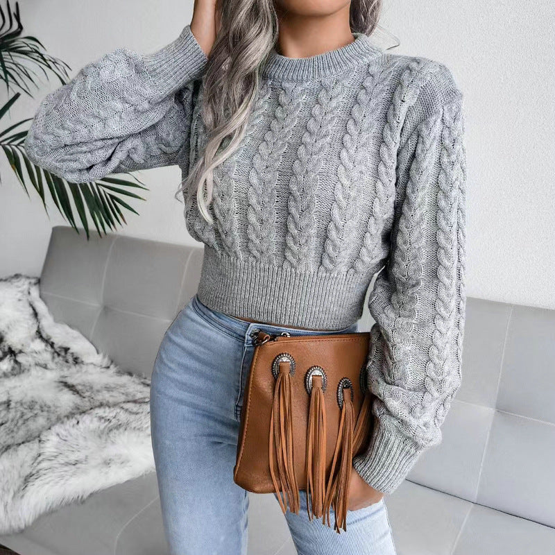 Damen Strickpullover mit strukturiertem Zopfdesign EB