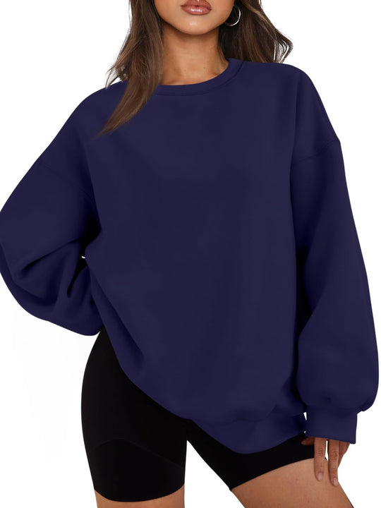 Damen nan Boxy-Crewneck-Sweat mit extraweiter Passform, Raglanärmeln und weichem Fleece-Innenfutter EB