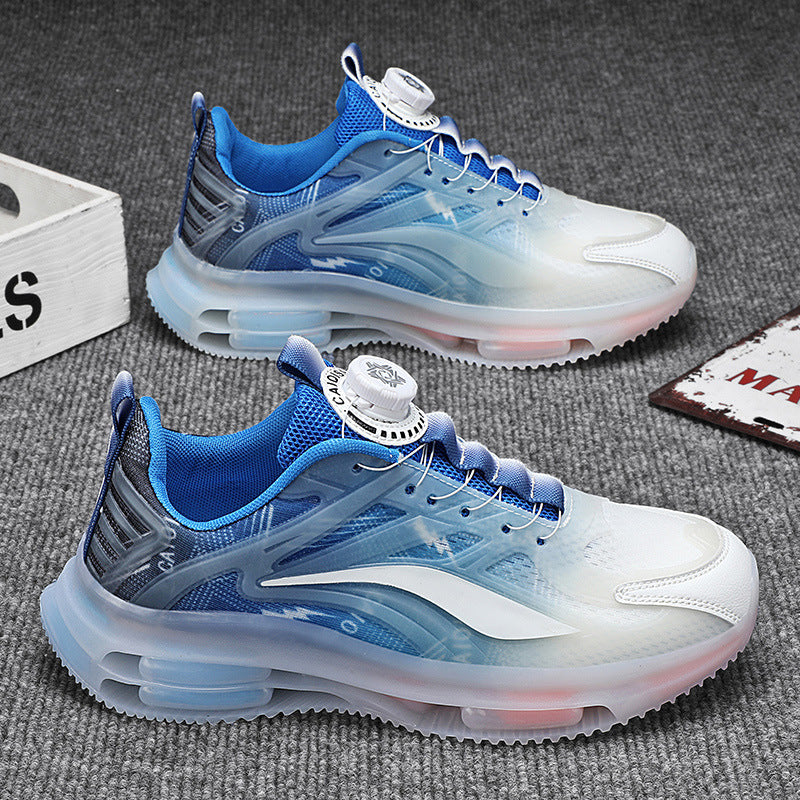 Unisex luftgepolsterte Hybrid-Sneaker mit transluzenter Hohlkammer-Zwischensohle und Drehverschluss EB
