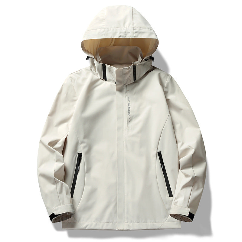 Damen wetterfeste Funktionsjacke mit verstellbarer Kapuze und atmungsaktiven Materialien EB