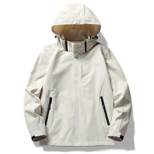 Damen wetterfeste Funktionsjacke mit verstellbarer Kapuze und atmungsaktiven Materialien EB