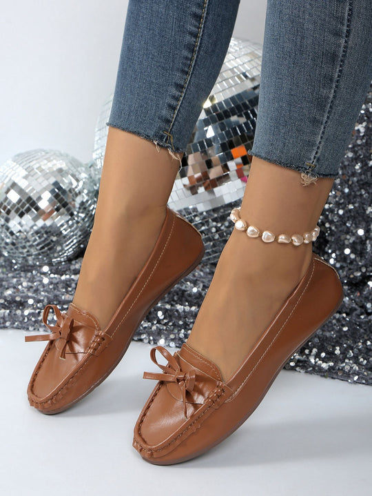 Damen Mokassins mit elegantem Schleifen-Detail und bequemer Sohle EB